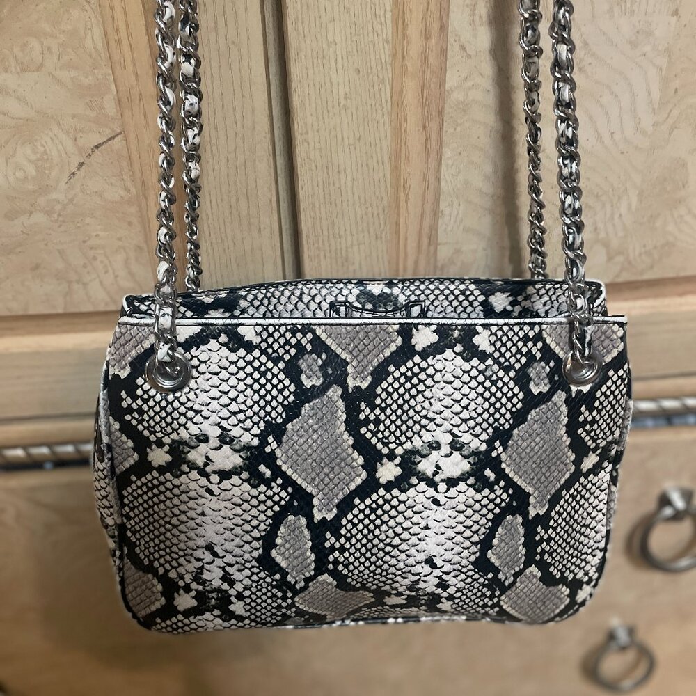 INC snake print chain strap purse